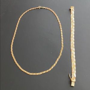 14K tricolor gold necklace & bracelet!